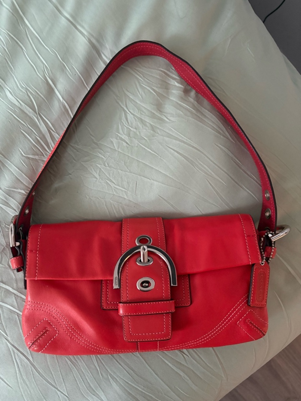 2005 Coach Red Leather Soho Flap